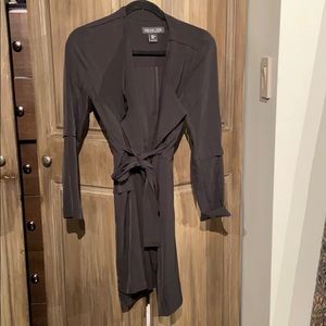 Black long cardigan with belt
